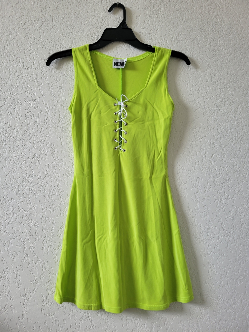 Newport Neon Lime Lace-Up Mini Dress